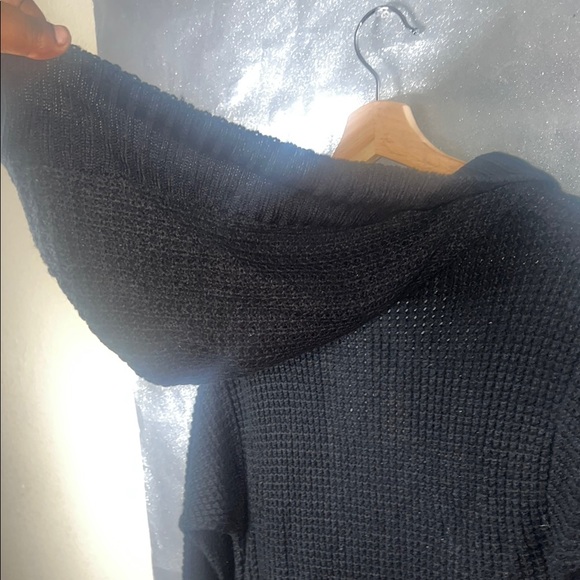 Black Hooded Cardigan with Pockets - Picture 5 of 6